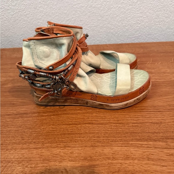 A.S.98 Mint Green Charms Sandals with Leather Straps - Picture 2 of 5